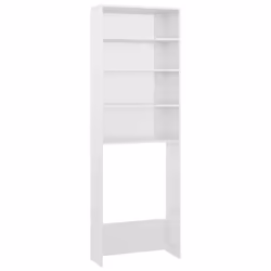 vidaXL Mobile per Lavatrice Bianco Lucido 64x24x190 cm - Vista aggiuntiva 2