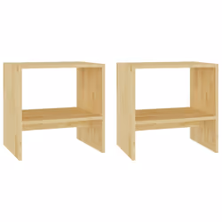 vidaXL Comodini 2 pz 40x30,5x40 cm in Legno Massello di Pino - Vista aggiuntiva 2