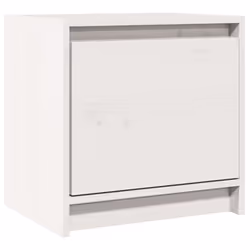 vidaXL Comodino Bianco 40x30,5x40 cm in Legno Massello di Pino - Vista aggiuntiva 2
