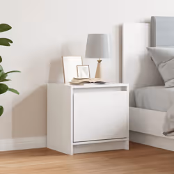 vidaXL Comodino Bianco 40x30,5x40 cm in Legno Massello di Pino - Vista aggiuntiva 3
