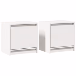 vidaXL Comodini 2 pz Bianchi 40x30,5x40 cm in Legno Massello di Pino - Vista aggiuntiva 2