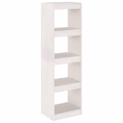 vidaXL Libreria/Divisorio Bianco 40x30x135,5 cm Legno Massello di Pino - Vista aggiuntiva 2