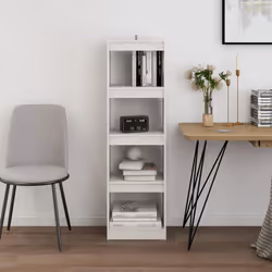 vidaXL Libreria/Divisorio Bianco 40x30x135,5 cm Legno Massello di Pino - Vista aggiuntiva 3