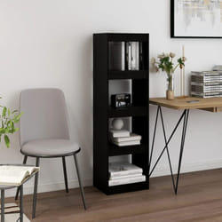 Libreria/Divisorio Nero 40x30x135,5 cm in Legno Massello di Pino - Vidaxl