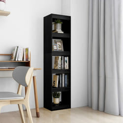 Libreria/Divisorio, Scaffale Nero 40x30x167, 5 cm in Massello di Pino vidaXL
