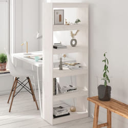 Libreria/Divisorio, Scaffale Bianco 60x30x167, 5 cm in Massello di Pino Vidaxl