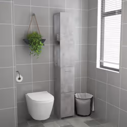 vidaXL Armadietto Bagno Grigio Cemento 25x26,5x170cm Legno Multistrato - Vista aggiuntiva 3