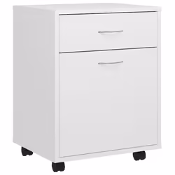 vidaXL Mobiletto con Rotelle Bianco 45x38x54cm in Legno Ingegnerizzato - Vista aggiuntiva 2