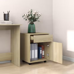 vidaXL Armadietto con Ruote Rovere Sonoma 45x38x54cm Legno Multistrato - Vista aggiuntiva 3