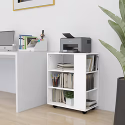 Mobiletto con Rotelle Bianco 60x35x75cm in Legno Ingegnerizzatocod mxl 79184