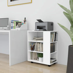Mobiletto con Rotelle Bianco 60x35x75cm in Legno Ingegnerizzatocod mxl 79184