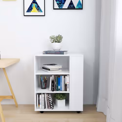Mobiletto con Rotelle Bianco 60x35x75cm in Legno Ingegnerizzatocod mxl 79184