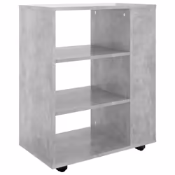 vidaXL Mobiletto con Ruote Grigio Cemento 60x35x75cm Legno Multistrato - Vista aggiuntiva 2