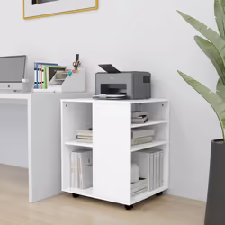 vidaXL Mobiletto con Ruote Bianco 60x53x72 cm in Legno Multistrato - Vista aggiuntiva 3