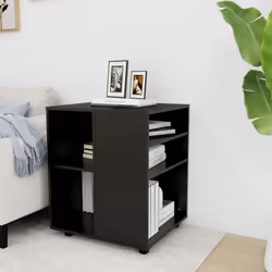 Vidaxl - Mobile libreria con rotelle e 2 ripiani aperti vari colori disponibili colore : Nero