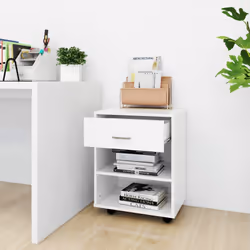 Mobiletto con Ruote Bianco 46x36x59 cm in Legno Multistratocod mxl 121344