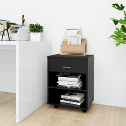 Vidaxl - Mobiletto con rotelle 2 scomparti e cassetto per casa o studio vari colori colore : Nero