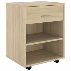 vidaXL Mobiletto con Ruote Rovere Sonoma 46x36x59 cm Legno Multistrato - Vista aggiuntiva 2