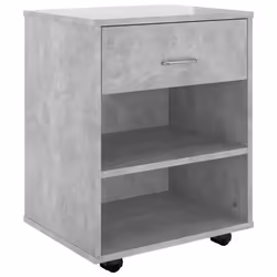 Mobiletto con Ruote Grigio Cemento 46x36x59cm Legno Multistratocod mxl 127767