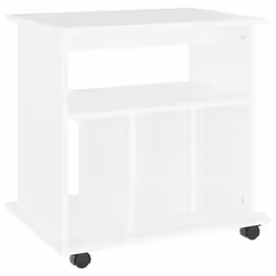 vidaXL Mobiletto con Ruote Bianco 60x45x60 cm in Legno Multistrato - Vista aggiuntiva 2