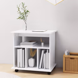 vidaXL Mobiletto con Ruote Bianco 60x45x60 cm in Legno Multistrato - Vista aggiuntiva 3