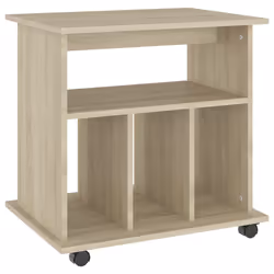 vidaXL Mobiletto con Ruote Rovere Sonoma 60x45x60 cm Legno Multistrato - Vista aggiuntiva 2