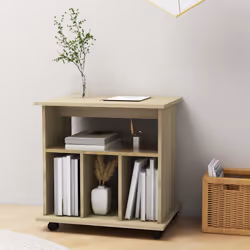 vidaXL Mobiletto con Ruote Rovere Sonoma 60x45x60 cm Legno Multistrato - Vista aggiuntiva 3
