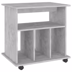vidaXL Mobiletto con Ruote Grigio Cemento 60x45x60cm Legno Multistrato - Vista aggiuntiva 2