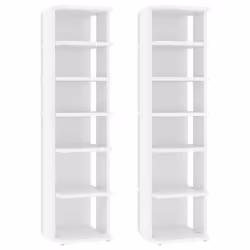 vidaXL Scarpiere 2 pz Bianche 27,5x27x102 cm in Legno Multistrato - Vista aggiuntiva 2