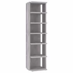 vidaXL Scarpiera Grigio Cemento 27,5x27x102 cm in Legno Multistrato - Vista aggiuntiva 2