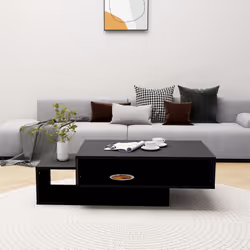 vidaXL Tavolino da Salotto Nero 105x55x32 cm in Truciolato - Vista aggiuntiva 3