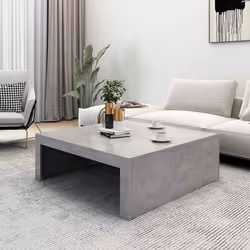 vidaXL Tavolino da Salotto Grigio Cemento 100x100x35 cm Truciolato - Vista aggiuntiva 3