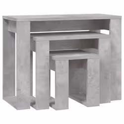 vidaXL Tavolini Impilabili 3 pz Grigio Cemento in Legno Multistrato - Vista aggiuntiva 2