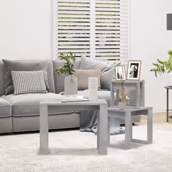 vidaXL Tavolini Impilabili 3 pz Grigio Cemento in Legno Multistrato - Vista aggiuntiva 3