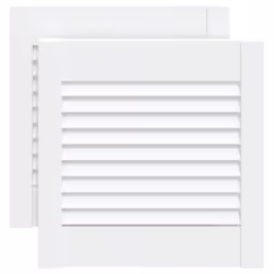 vidaXL Ante a Lamelle 2 pz Bianche 39,5x39,4 cm in Legno di Pino - Vista aggiuntiva 2