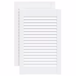 vidaXL Ante a Lamelle 2 pz Bianche 61,5x39,4 cm in Legno di Pino - Vista aggiuntiva 2