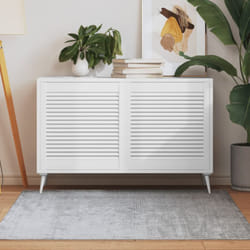 Vidaxl - Ante a Lamelle Bianche 2 pz Bianche 61,5x59,4 cm Legno di Pino 9666