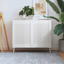 Vidaxl - Ante a Lamelle 2 pz Bianche 69x49,4 cm in Legno di Pino 9017