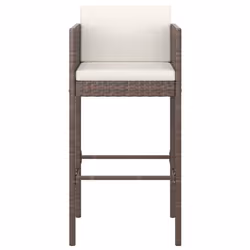 VidaXL 316656 sedia da esterno Terrazzo Seduta imbottita Rattan sintetico, Acciaio Marrone - Vista aggiuntiva 4