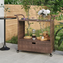 Vidaxl - Carrello da Bar con Cassetto Marrone 100x45x97 cm in Polyrattan