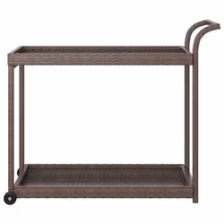 vidaXL Carrello da Bar Marrone 100x45x83 cm in Polyrattan - Vista aggiuntiva 3