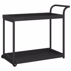 vidaXL Carrello da Bar Nero 100x45x83 cm in Polyrattan - Vista aggiuntiva 2