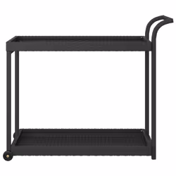vidaXL Carrello da Bar Nero 100x45x83 cm in Polyrattan - Vista aggiuntiva 3