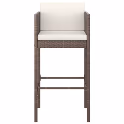 VidaXL 316672 sedia da esterno Terrazzo Seduta imbottita Rattan sintetico, Acciaio Marrone - Vista aggiuntiva 4