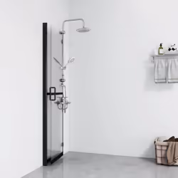 vidaXL Parete per Doccia Walk-in Pieghevole in Vetro ESG 100x190 cm - Vista aggiuntiva 3