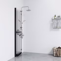 vidaXL Parete per Doccia Walk-in Pieghevole in Vetro ESG 110x190 cm - Vista aggiuntiva 3
