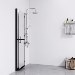 vidaXL Parete per Doccia Walk-in Pieghevole in Vetro ESG 100x190 cm - Vista aggiuntiva 3