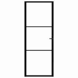 vidaXL Porta da Interno ESG Vetro e Alluminio 76x201,5 cm Nera - Vista aggiuntiva 3
