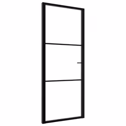 Porta da Interno ESG Vetro e Alluminio 83x201,5 cm Neracod mxl 73252 - Vista aggiuntiva 2