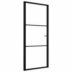 Porta da Interno ESG Vetro e Alluminio 93x201,5 cm Neracod mxl 73469 - Vista aggiuntiva 2